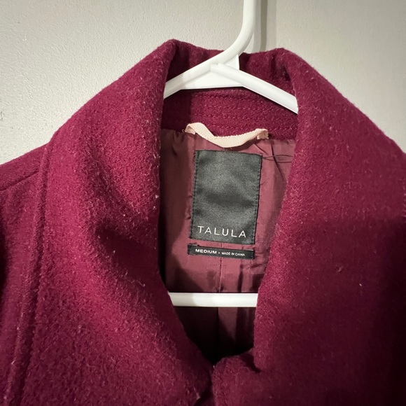Aritzia / Talula wool moto jacket in cranberry red - Picture 5 of 8
